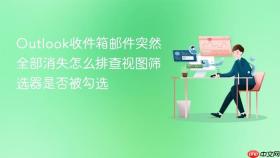 outlook收件箱邮件突然全部消失怎么排查视图筛选器是否被勾选