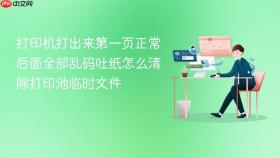 打印机打出来第一页正常后面全部乱码吐纸怎么清除打印池临时文件