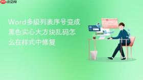 Word多级列表序号变成黑色实心大方块乱码怎么在样式中修复