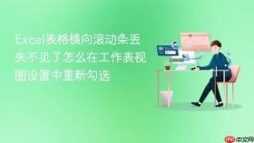 excel表格横向滚动条丢失不见了怎么在工作表视图设置中重新勾选