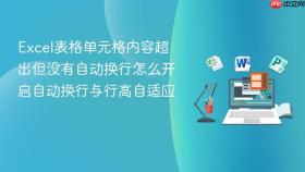 Excel表格单元格内容超出但没有自动换行怎么开启自动换行与行高自适应