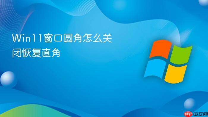win11窗口圆角怎么关闭恢复直角