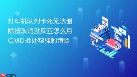 打印机队列卡死无法删除按取消没反应怎么用cmd批处理强制清空