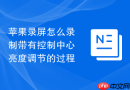 苹果录屏怎么录制带有控制中心亮度调节的过程
