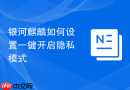 银河麒麟如何设置一键开启隐私模式