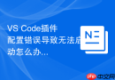 vs code插件配置错误导致无法启动怎么办