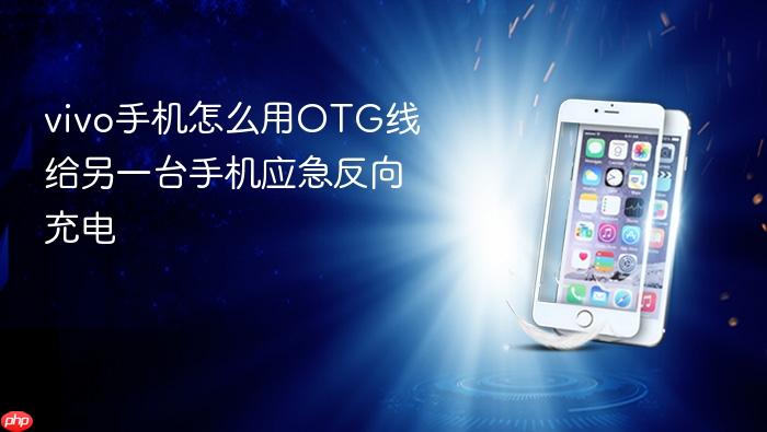 vivo手机怎么用otg线给另一台手机应急反向充电