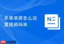 苹果录屏怎么设置视频码率