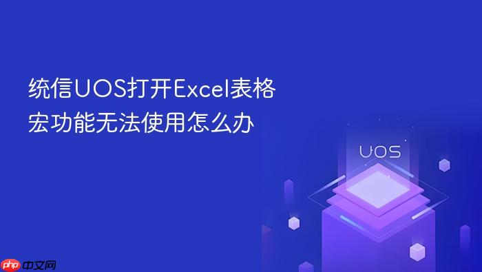 统信uos打开excel表格宏功能无法使用怎么办