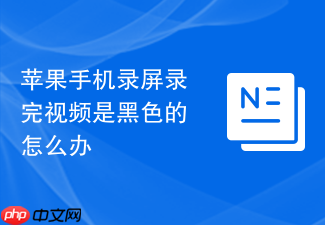 苹果手机录屏录完视频是黑色的怎么办