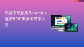 统信系统使用remmina连接rdp黑屏卡死怎么办
