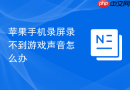 苹果手机录屏录不到游戏声音怎么办