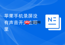 苹果手机录屏没有声音开关在哪里