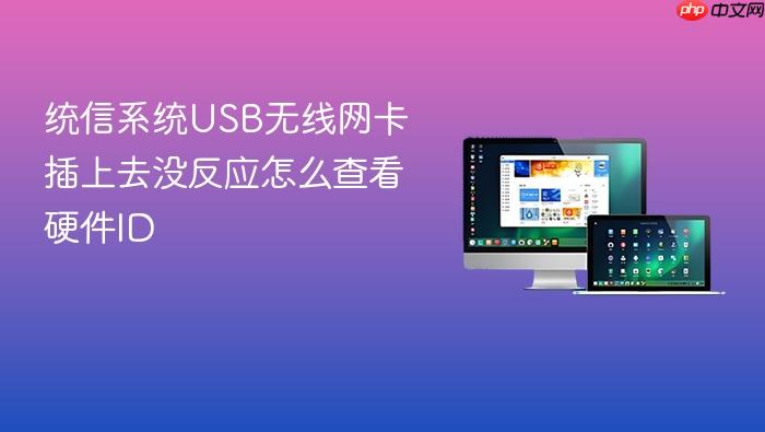 统信系统usb无线网卡插上去没反应怎么查看硬件id
