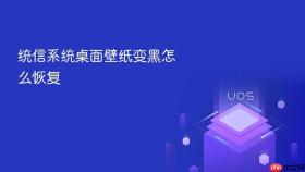 统信系统桌面壁纸变黑怎么恢复