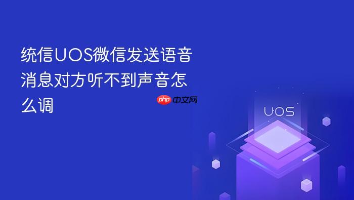 统信uos微信发送语音消息对方听不到声音怎么调