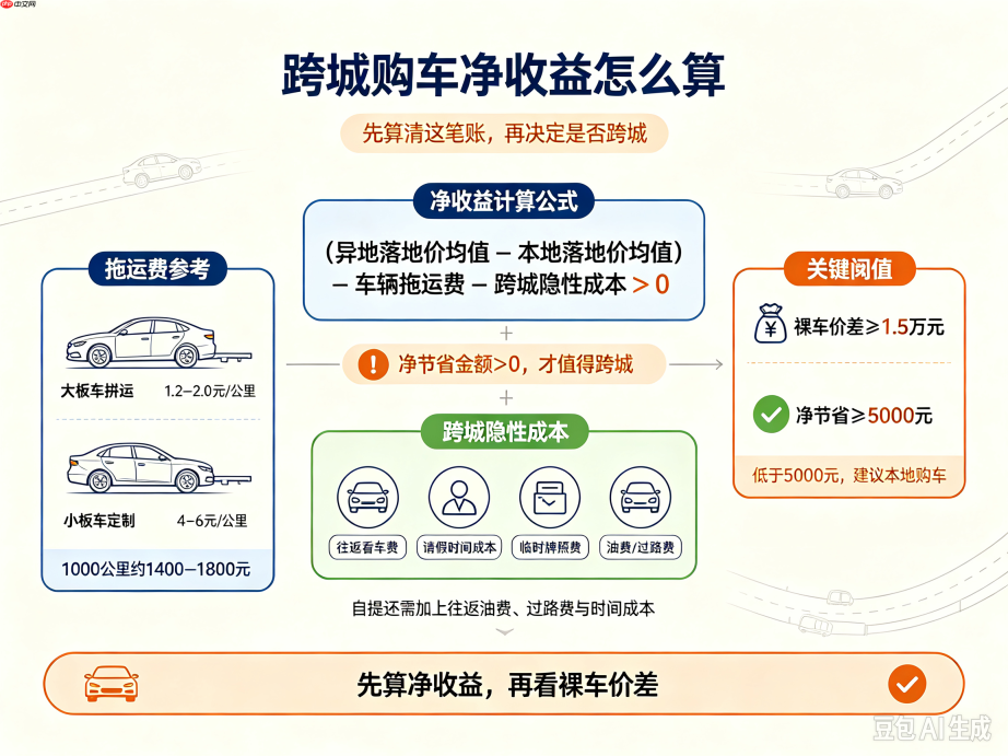 跨城购车成本测算五步法：如何对比两地新车报价更准确 - php中文网