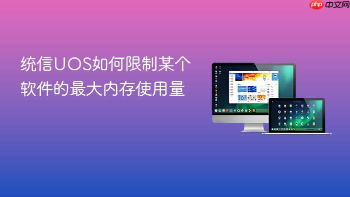 统信uos如何限制某个软件的最大内存使用量