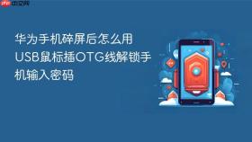 华为手机碎屏后怎么用USB鼠标插OTG线解锁手机输入密码
