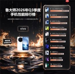 鲁大师2026年手机Q3季报:天玑9600 Pro助力vivo拿下性能榜首,OPPO继续斩获流畅双榜冠军 - php中文网