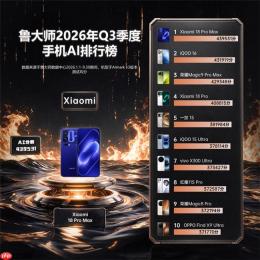 鲁大师2026年手机Q3季报:天玑9600 Pro助力vivo拿下性能榜首,OPPO继续斩获流畅双榜冠军 - php中文网