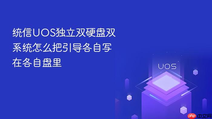 统信uos独立双硬盘双系统怎么把引导各自写在各自盘里