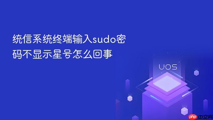 统信系统终端输入sudo密码不显示星号怎么回事