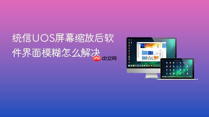 统信uos屏幕缩放后软件界面模糊怎么解决