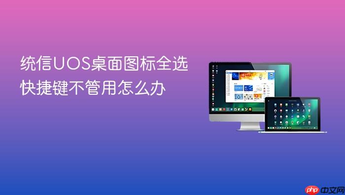 统信uos桌面图标全选快捷键不管用怎么办