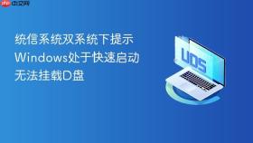 统信系统双系统下提示windows处于快速启动无法挂载d盘