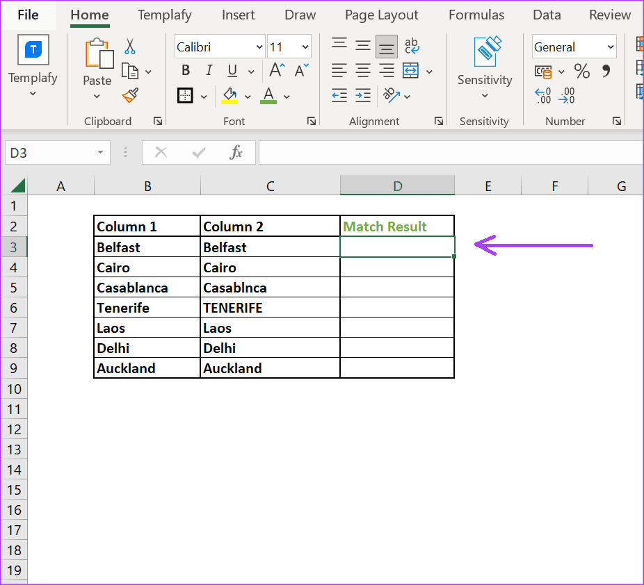 比较 Excel 中的列是否匹配的 3 种方法