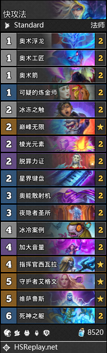 炉石传说传奇音乐节版本法师攻略
