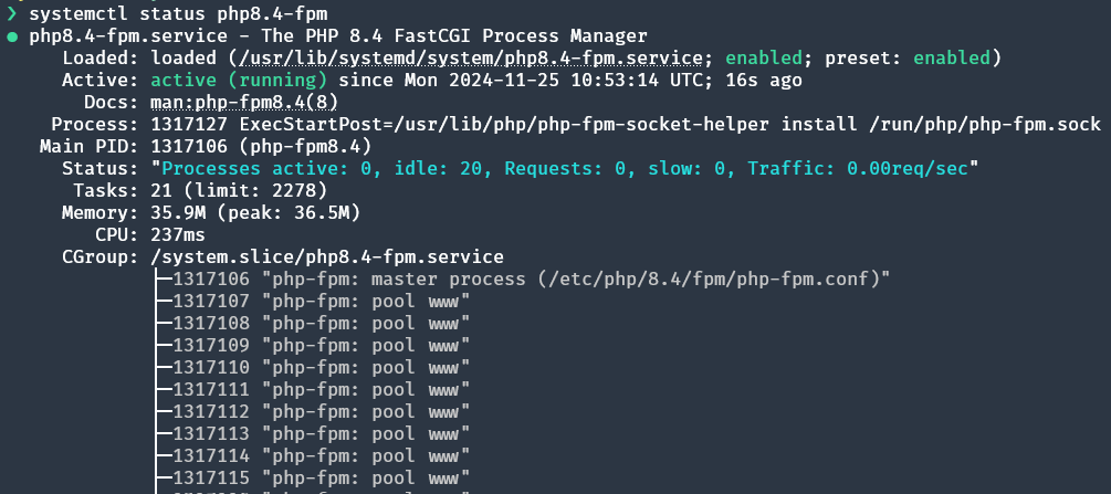 php-fpm status