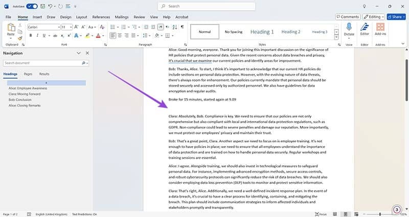 如何在 Microsoft Word 中新增和刪除分頁符