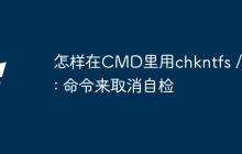 怎样在CMD里用chkntfs /x C: 命令来取消自检