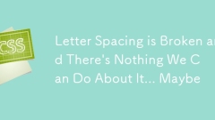 L'espacement des lettres est cassé et il n'y a rien que nous puissions faire à ce sujet ... peut-être