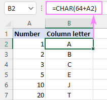 So konvertieren Sie Excel -Spaltennummer in Buchstaben