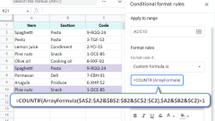 Markieren Sie Duplikate in Google Sheets: Bedingte Formatierung gegen Add-On
