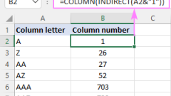 So konvertieren Sie den Spaltenbuchstaben in Excel in die Nummer