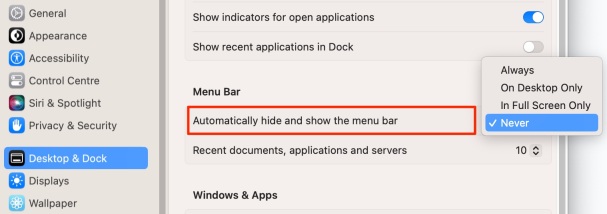Mac Menu Bar Not Showing or Disappearing: Get It Back & Keep Visible