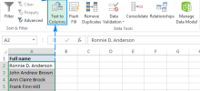 Split names in Excel: separate first and last name into different columns