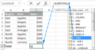 Excel Subtotal Function mit Formel Beispielen