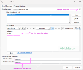 Outlook signature: how to make, add and change