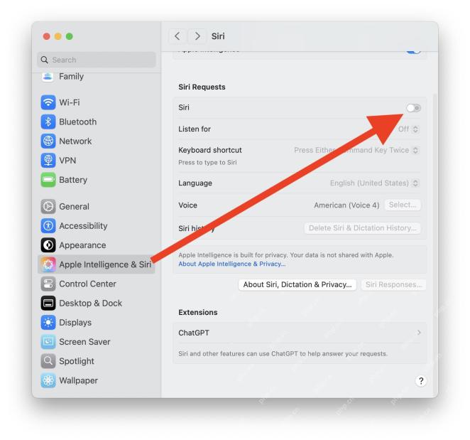 Macos SequoiaでタイプをSiriに無効にする方法
