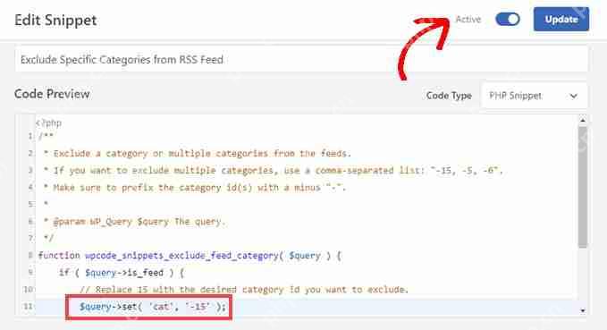 如何从 WordPress RSS 源中排除特定类别