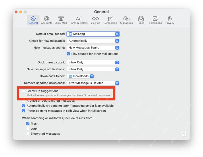How to Disable “Follow Up” Mail Suggestions on Mac