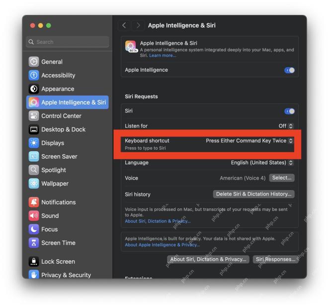 How to Change Keyboard Shortcut for Type to Siri on Mac
