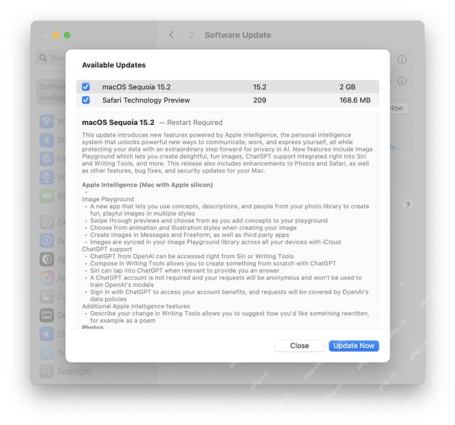 MacOS紅杉的RC 15.2,iOS 18.2,iPados 18.2,用於測試