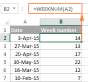 Excel WEEKNUM function – convert week number to date and vice versa