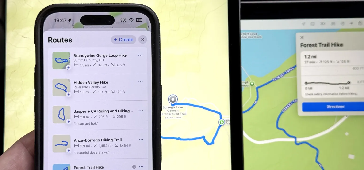 How to Create Custom Offline Routes for Walks and Hikes in Apple Maps